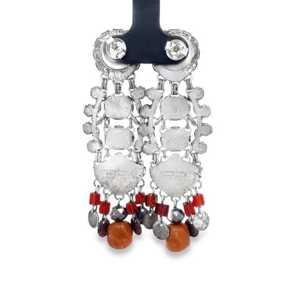 Ayala Bar Silver+Green/Blue Earrings - Picture 2 of 2